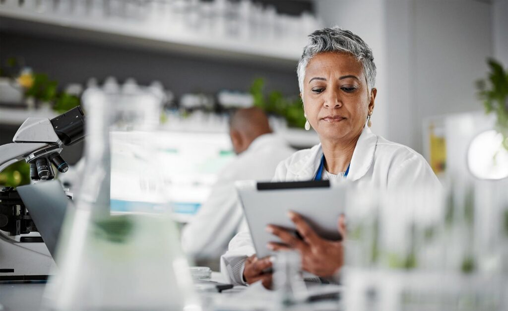 doctor using a tablet